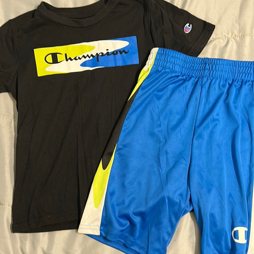2 piece boys champion short set
